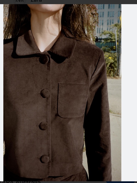 Jackets & Blazers - ZARA VELVET CROP BLAZER